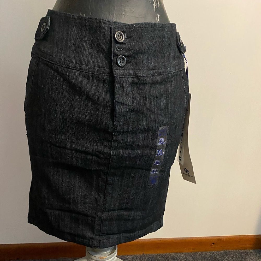 Boom Boom Jeans Denim side buckles back split skirt, size XL
